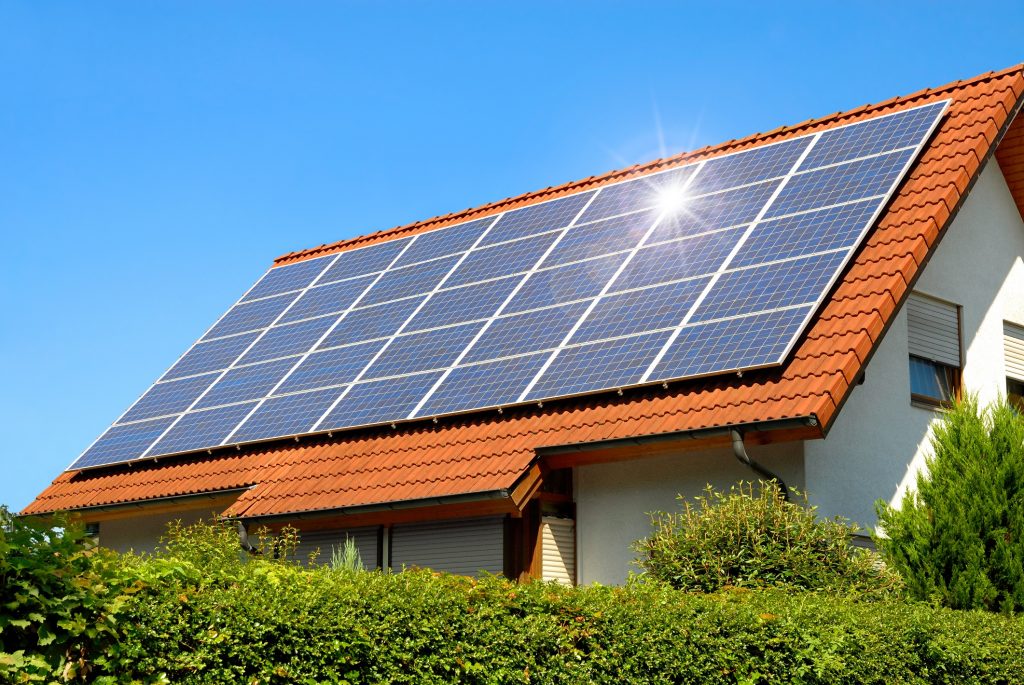 house with solar panel 