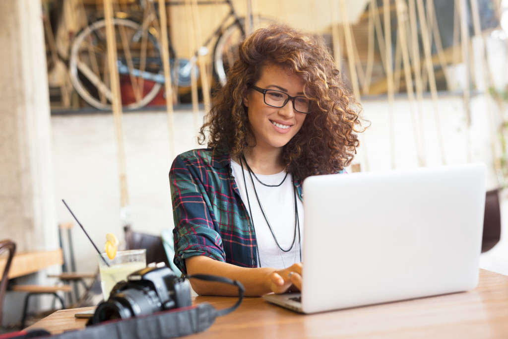 woman working from home