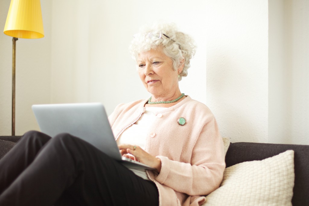 Granny on a laptop