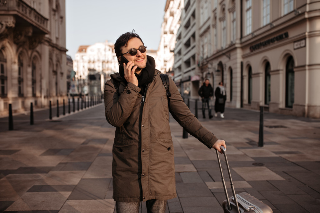 A person enjoying his travels